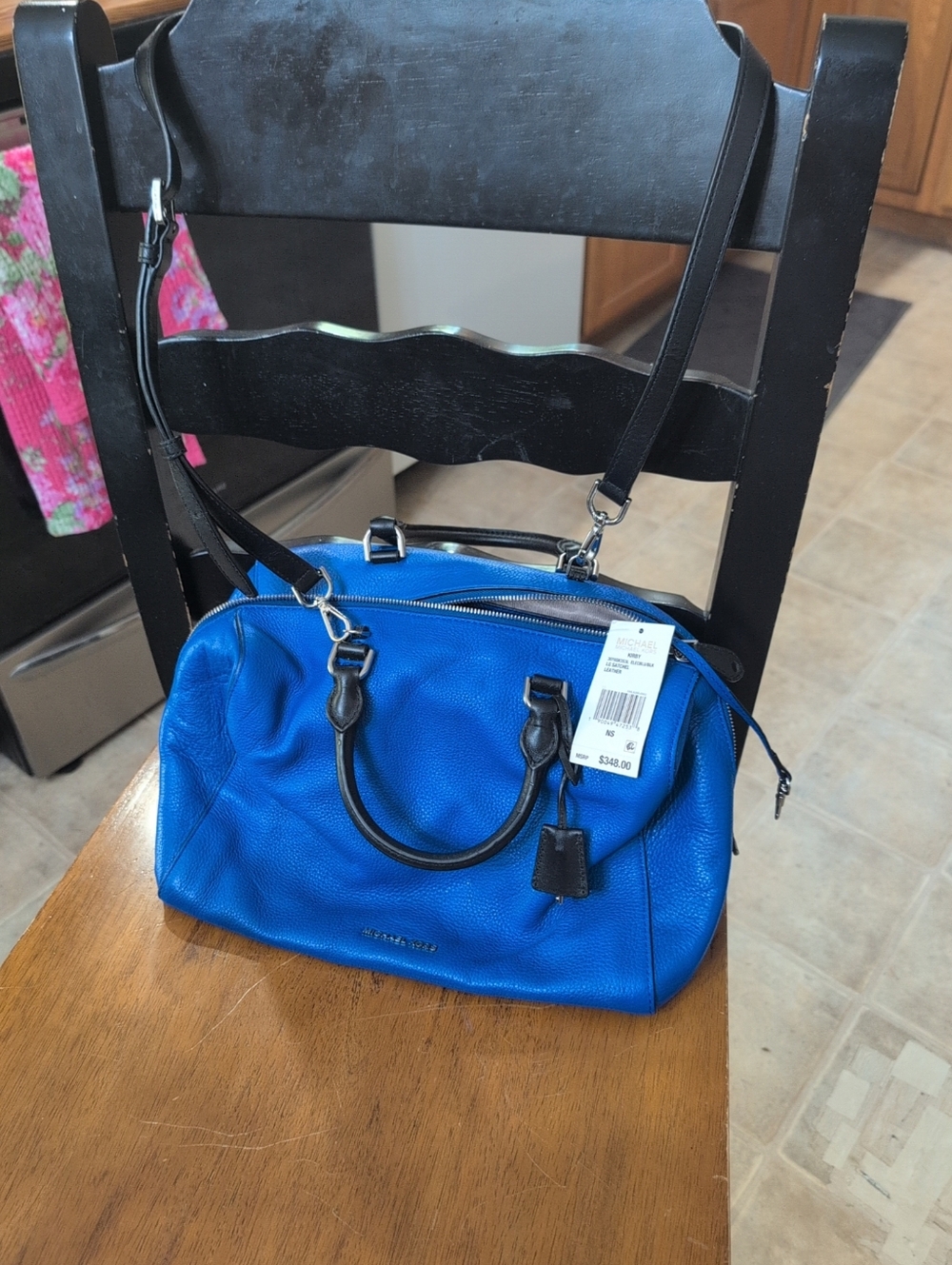 MICHAEL KORS Large Baby Blue,Pebbled Leather Double Handled Doc Style Bag Nwt